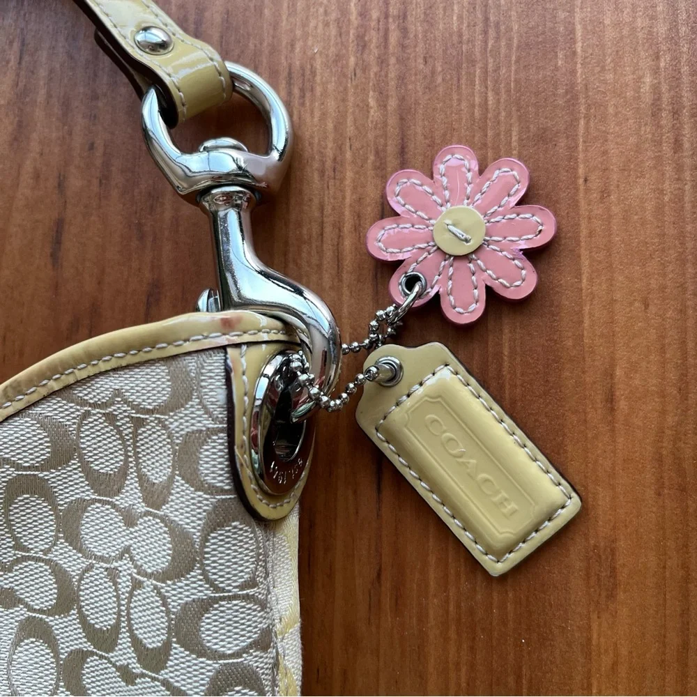 Coach Pastel Patchwork Shoulder Bag in Yellow, Pink, Mint & Light Brown/Cream - Picture 3 of 16